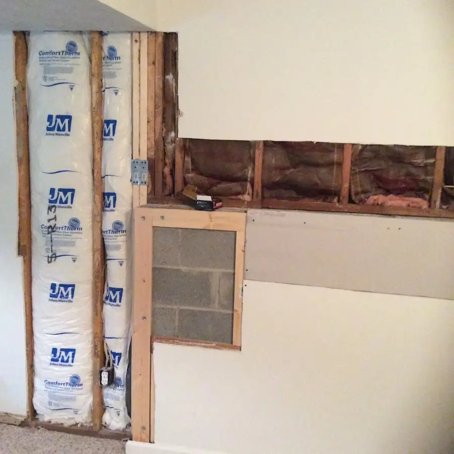 Wall insulation replacement during Basement Flood Cleanup in Culpeper